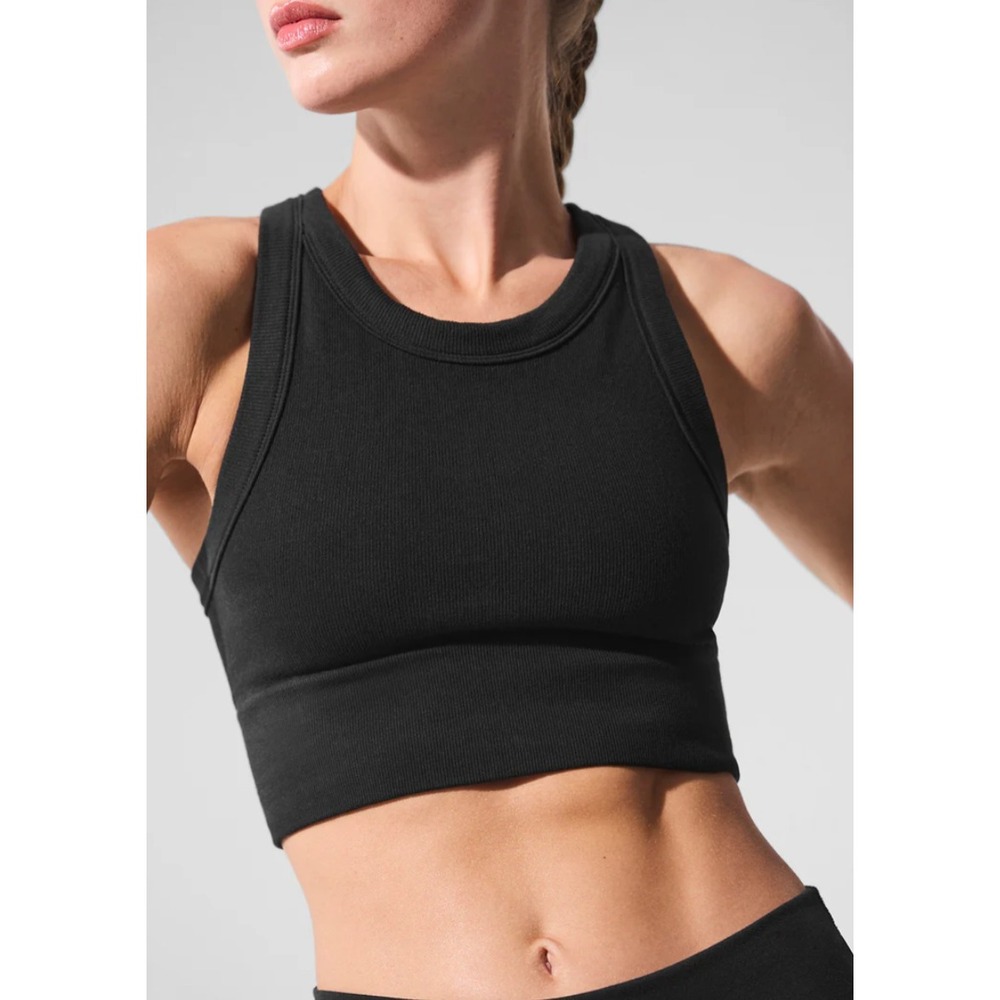 alo seamless delight high neck bra black - Picture 3 of 6